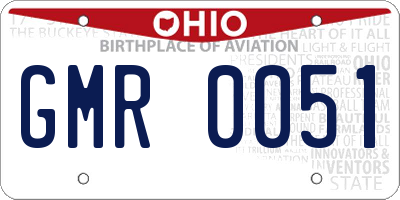 OH license plate GMR0051