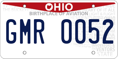 OH license plate GMR0052