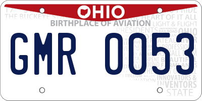 OH license plate GMR0053