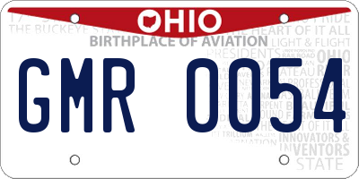 OH license plate GMR0054