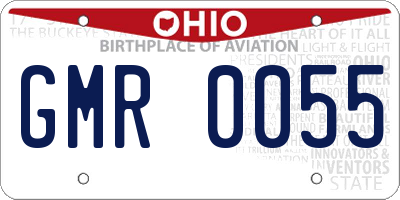 OH license plate GMR0055