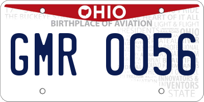 OH license plate GMR0056