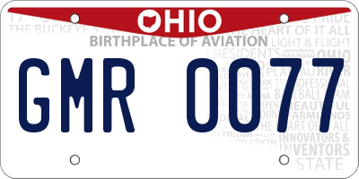 OH license plate GMR0077