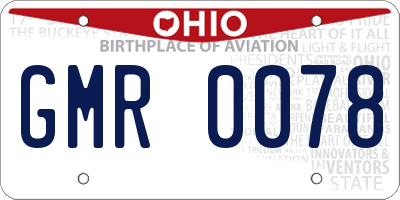 OH license plate GMR0078