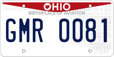 OH license plate GMR0081