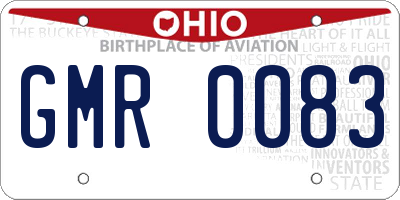 OH license plate GMR0083