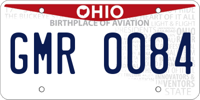 OH license plate GMR0084