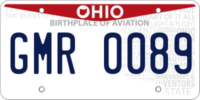 OH license plate GMR0089