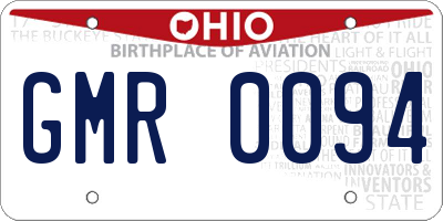 OH license plate GMR0094