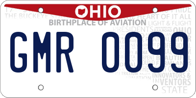 OH license plate GMR0099