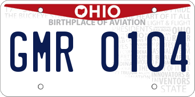 OH license plate GMR0104