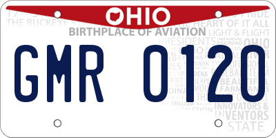OH license plate GMR0120