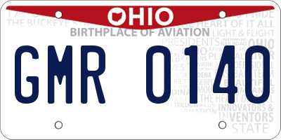 OH license plate GMR0140