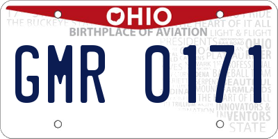 OH license plate GMR0171