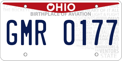 OH license plate GMR0177