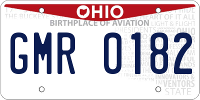 OH license plate GMR0182