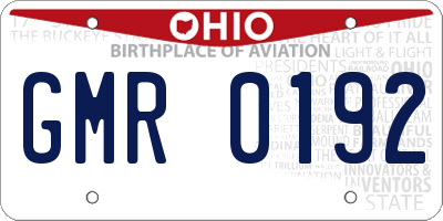 OH license plate GMR0192