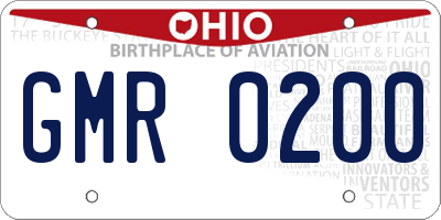 OH license plate GMR0200