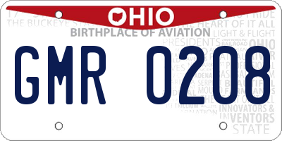 OH license plate GMR0208