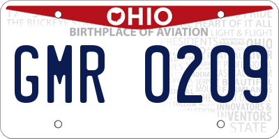 OH license plate GMR0209