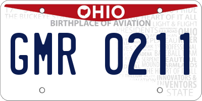 OH license plate GMR0211