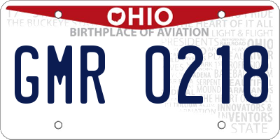 OH license plate GMR0218