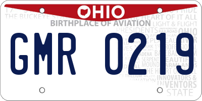 OH license plate GMR0219