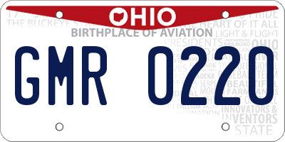 OH license plate GMR0220