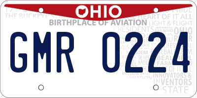 OH license plate GMR0224