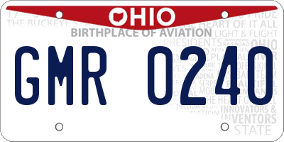OH license plate GMR0240