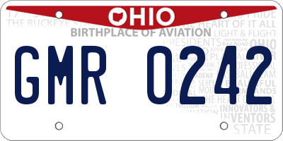 OH license plate GMR0242