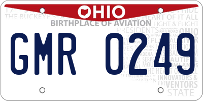 OH license plate GMR0249