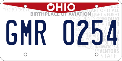 OH license plate GMR0254