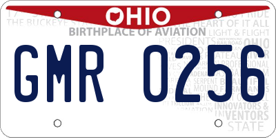 OH license plate GMR0256