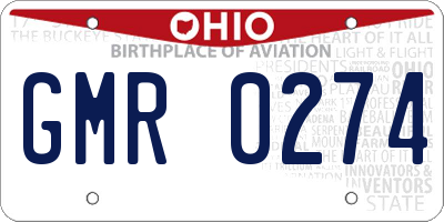 OH license plate GMR0274