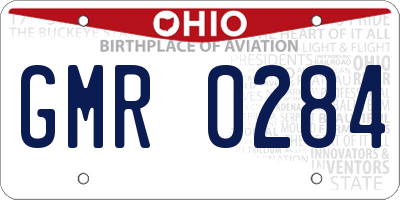 OH license plate GMR0284