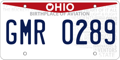 OH license plate GMR0289