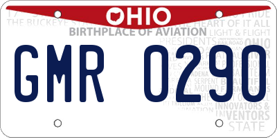 OH license plate GMR0290