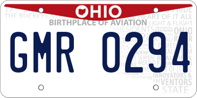 OH license plate GMR0294