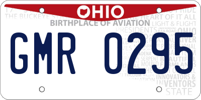 OH license plate GMR0295