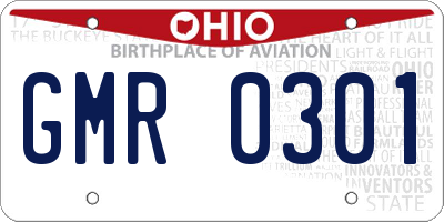 OH license plate GMR0301