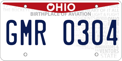 OH license plate GMR0304