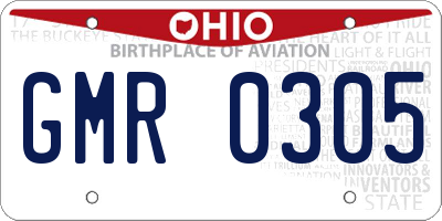 OH license plate GMR0305