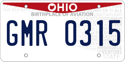 OH license plate GMR0315