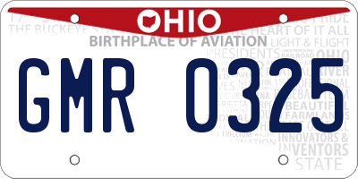 OH license plate GMR0325