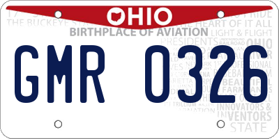 OH license plate GMR0326