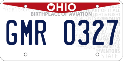 OH license plate GMR0327