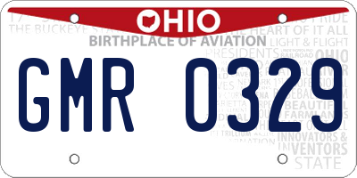 OH license plate GMR0329