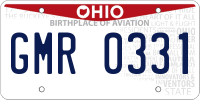 OH license plate GMR0331