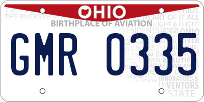 OH license plate GMR0335